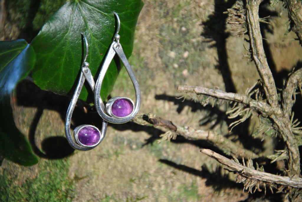 Amethyst boho drop earrings