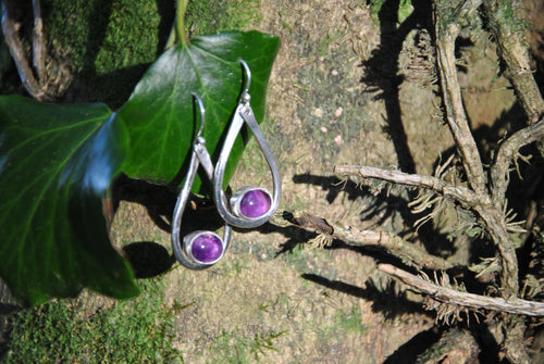 Amethyst boho drop earrings