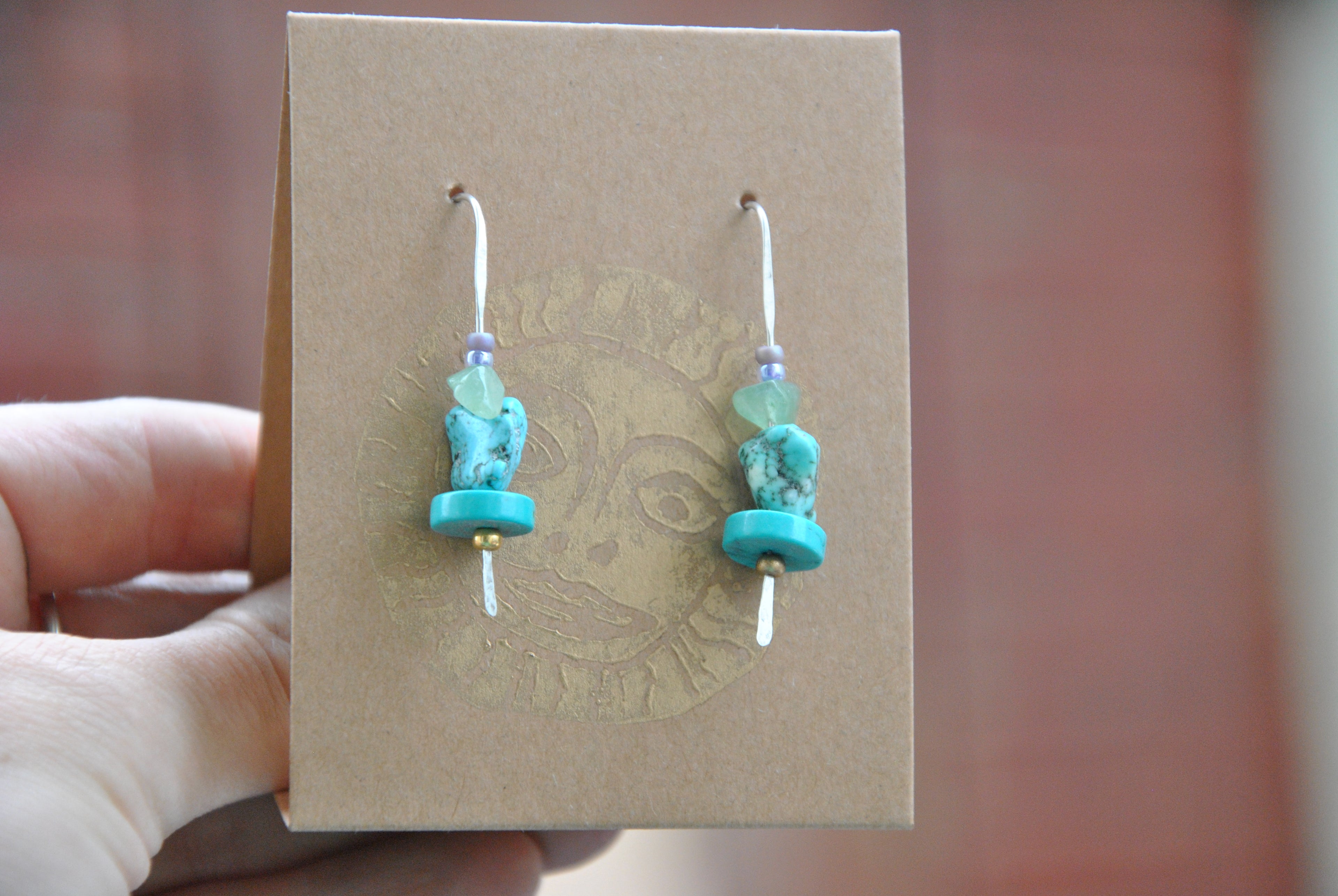 Beach Bead Turquoise earrings