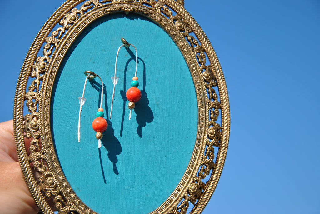 Beach Bead Coral earring