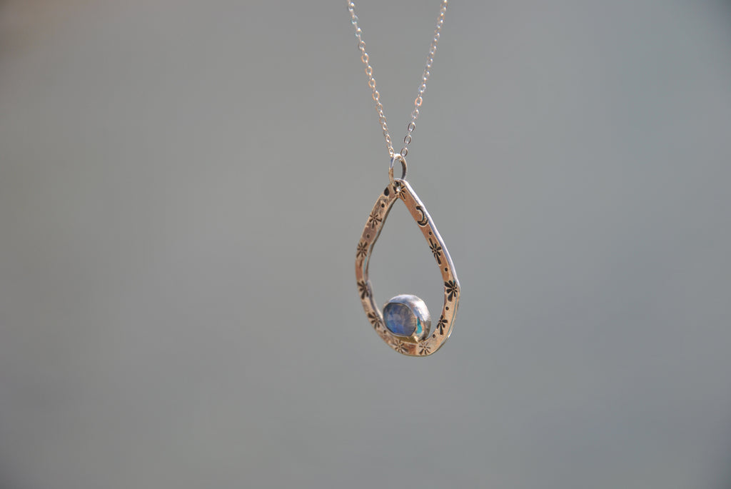 MoonStone & Star Pendant