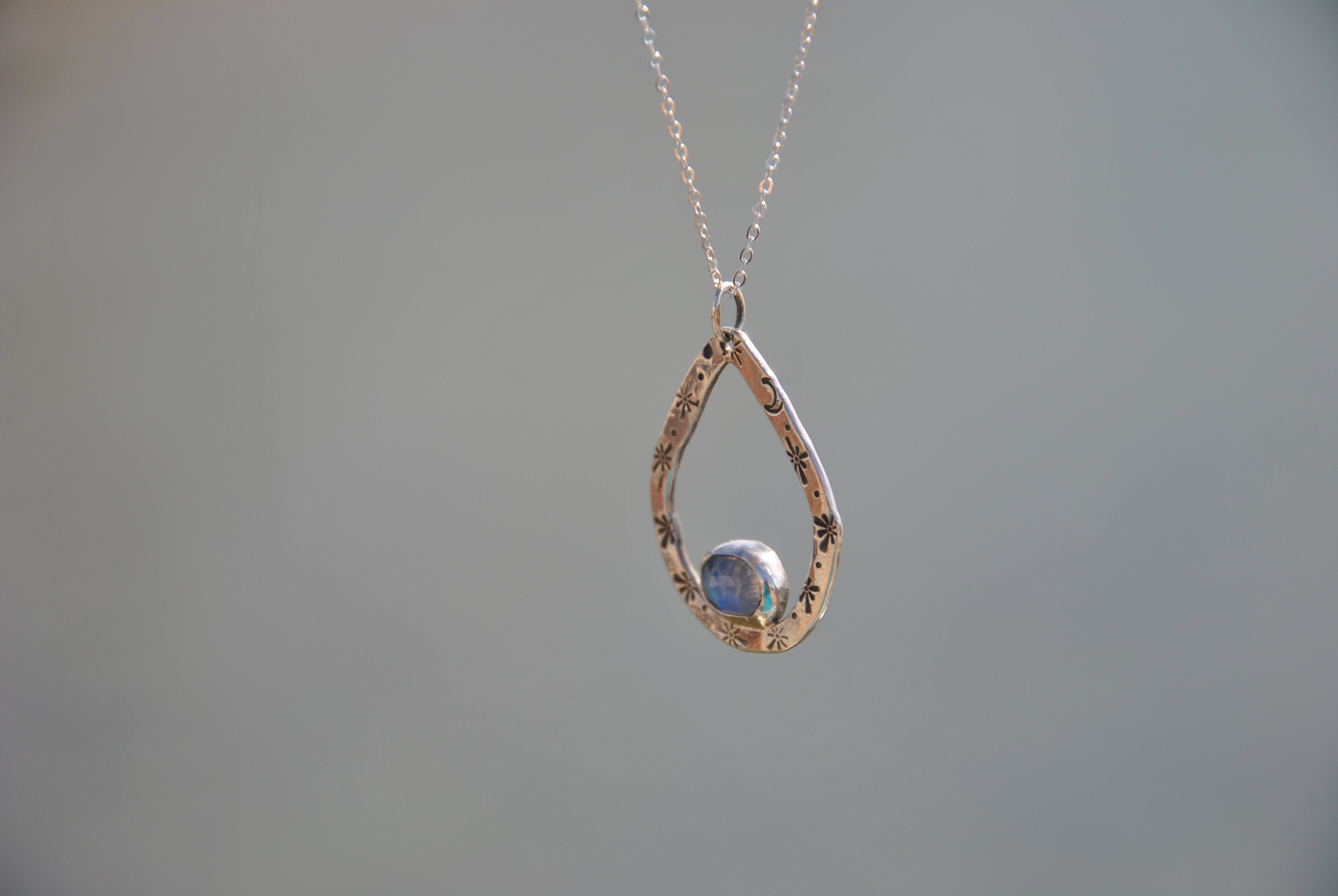 MoonStone & Star Pendant