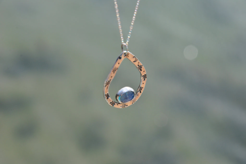 MoonStone & Star Pendant