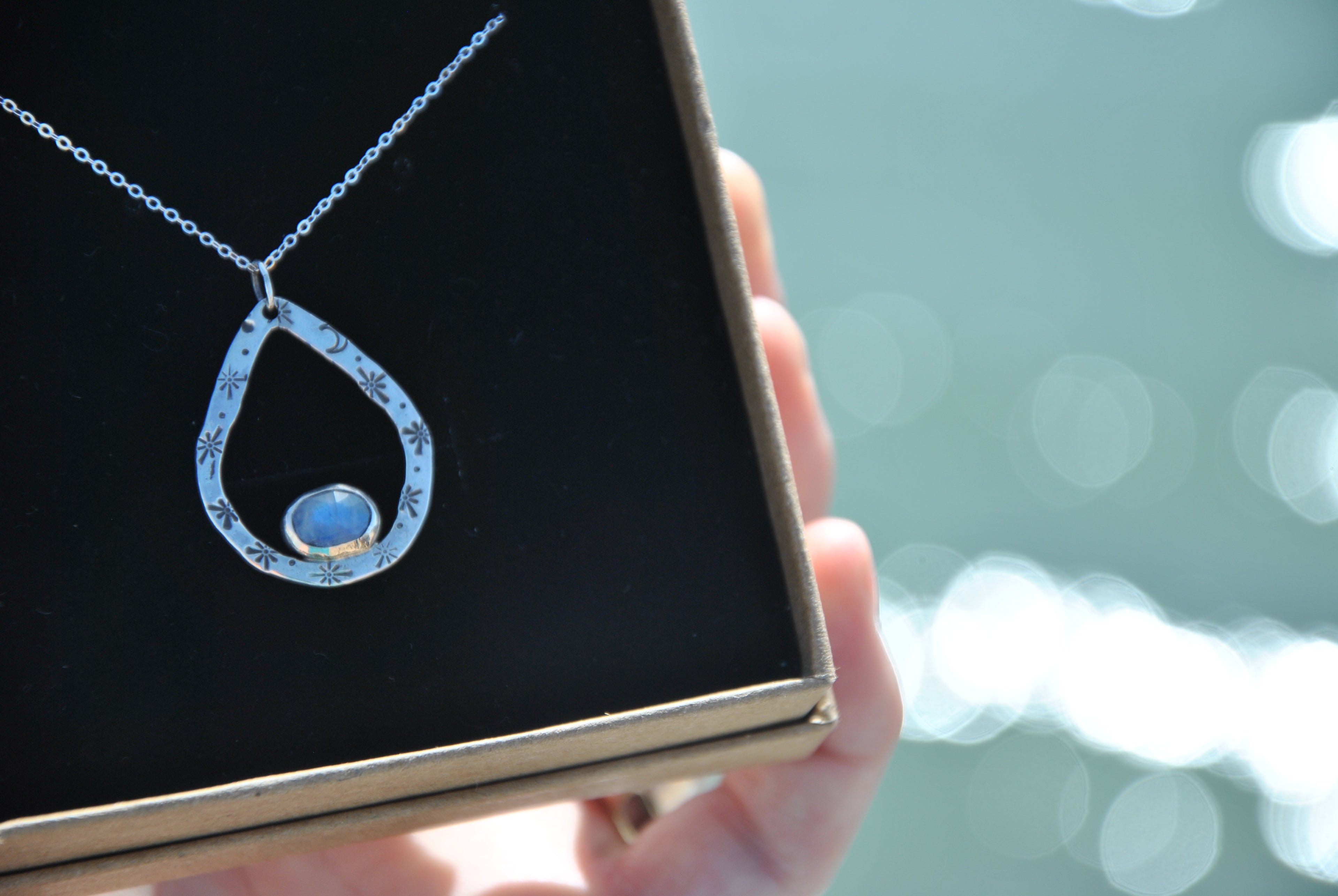 MoonStone & Star Pendant