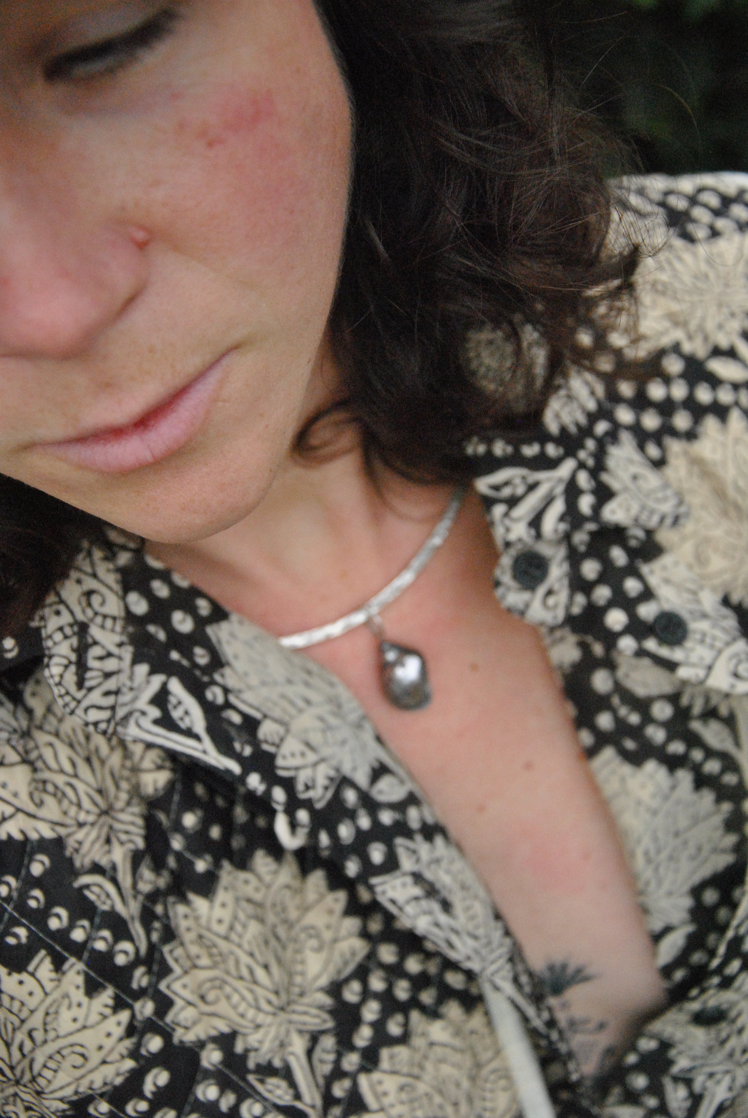 Solid Sterling Silver sand cast shell Pendant