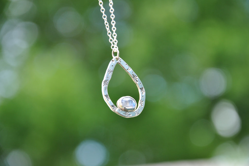 MoonStone & Star Pendant