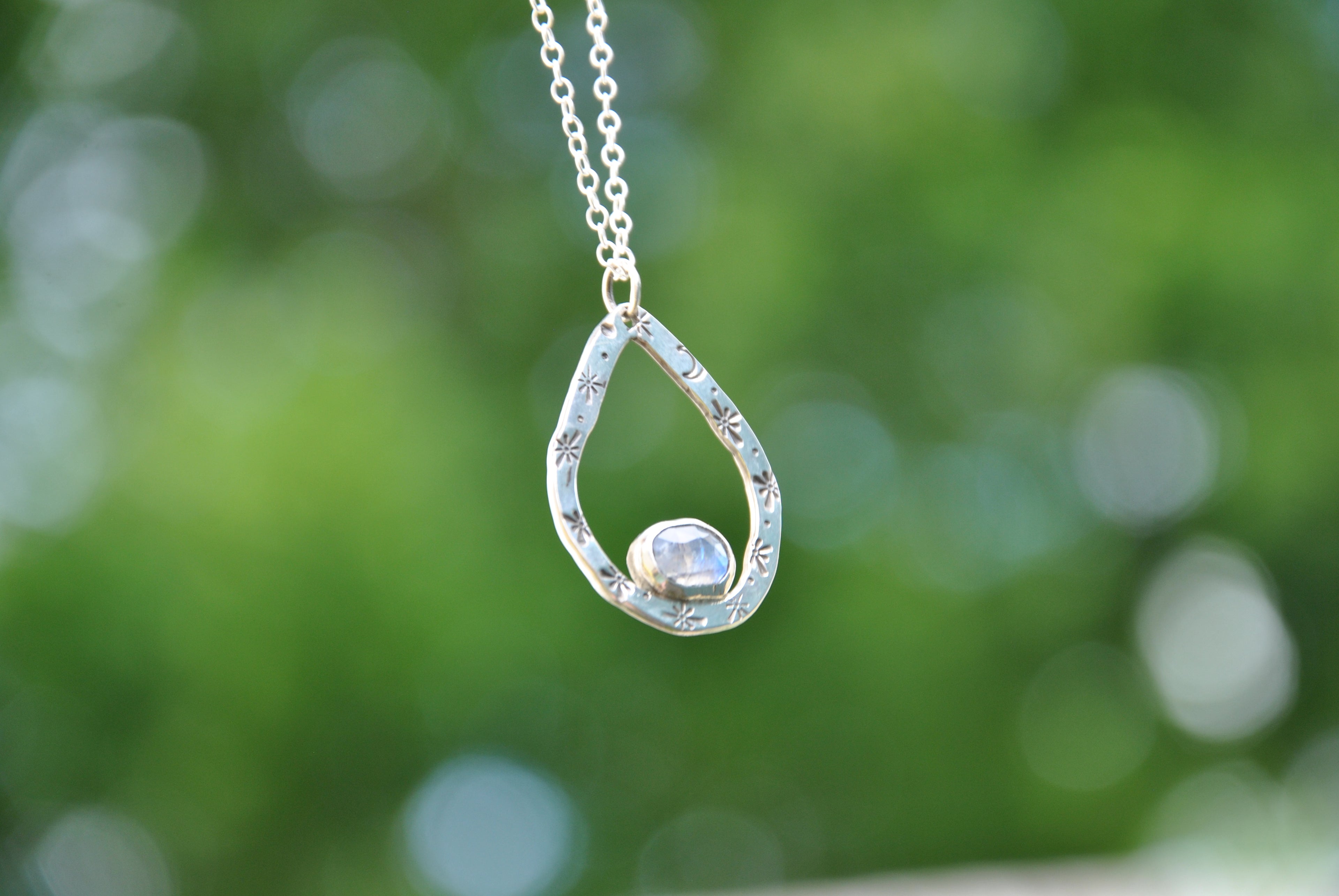 MoonStone & Star Pendant