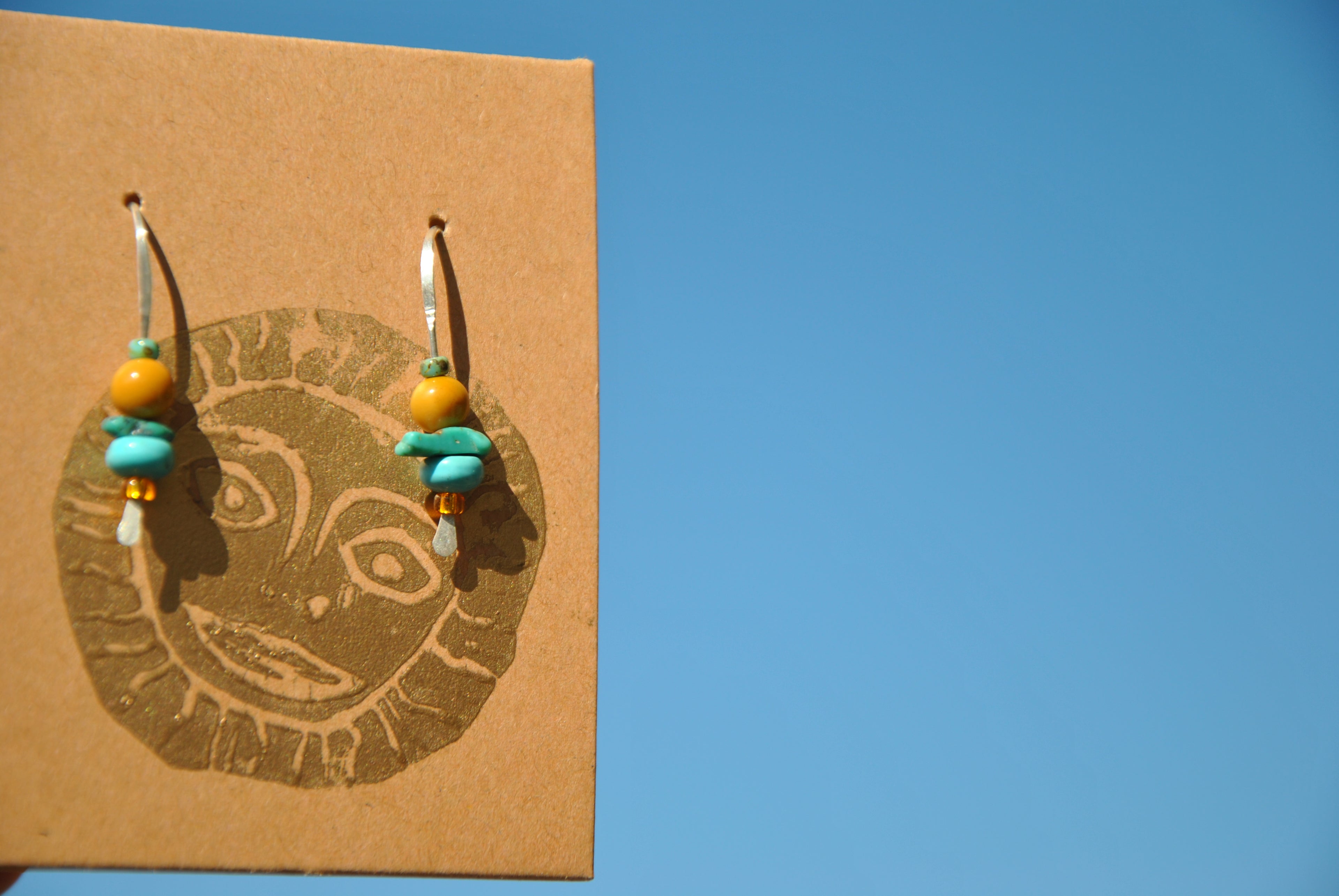 Beach Bead Mookaite & Turquoise earrings